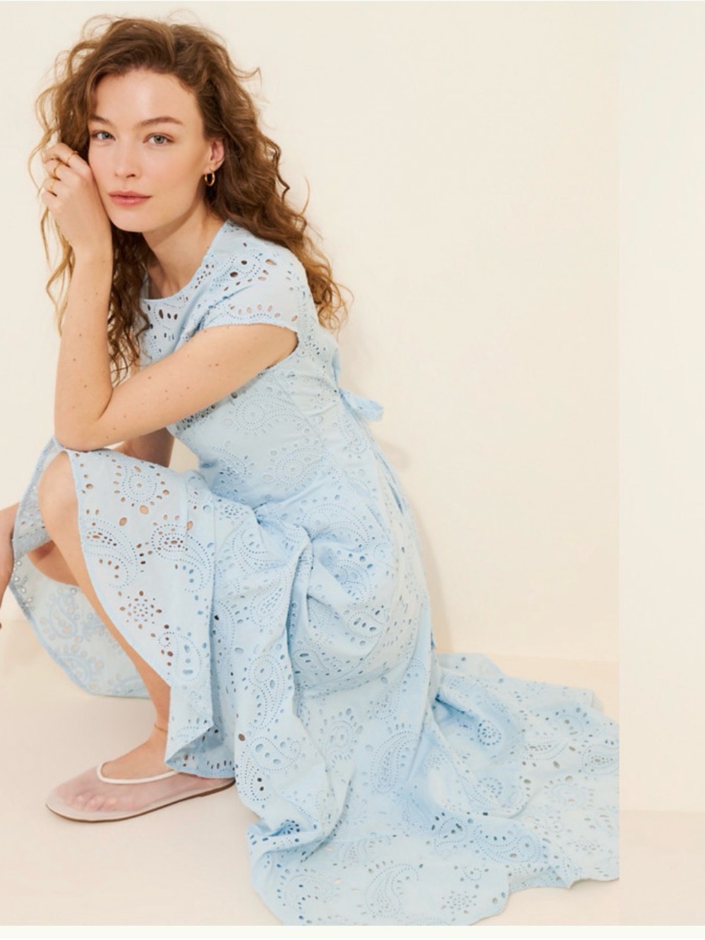 Universal Standard Light Blue Eyelet Maxi Dress